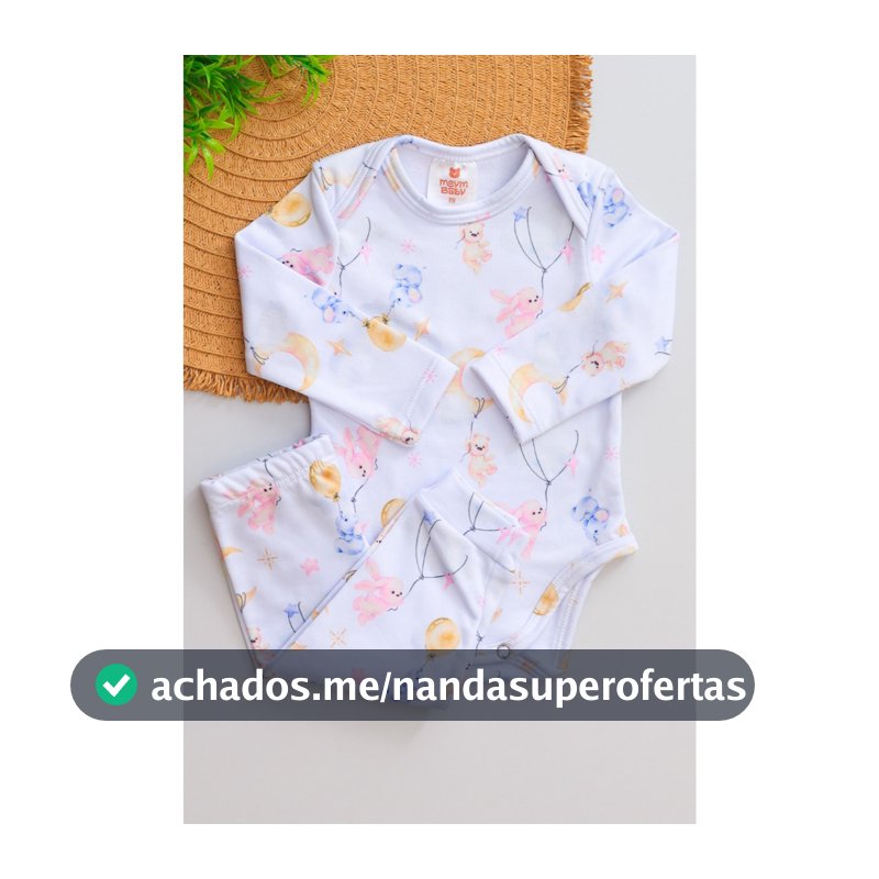 Conjunto Térmico Bebê Infantil Pagão Longo Estampado Coelhinha Menina