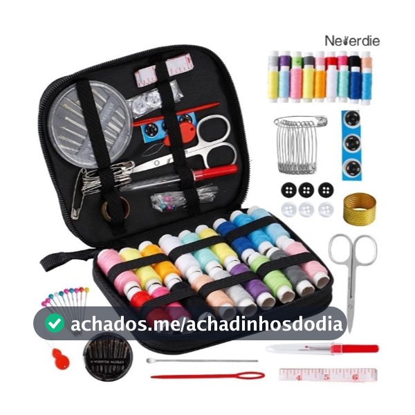 Kit De Costura E Linhas Com 27/97 Pecas Completo Com Estojo