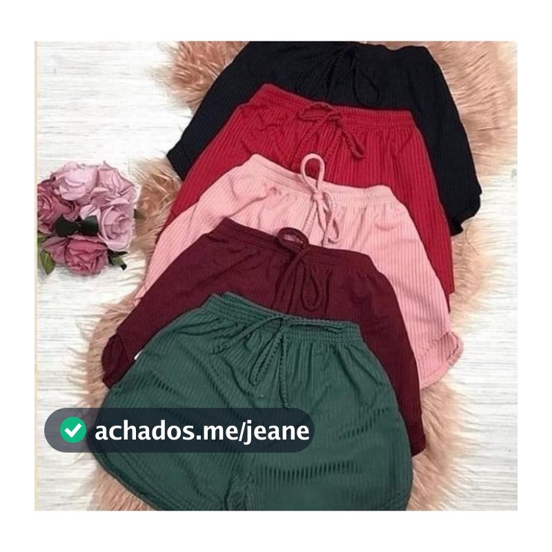 Kit Com 5 Shorts Canelado P M G e GG