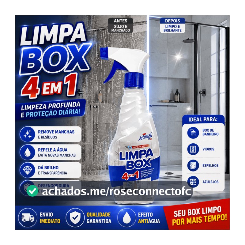 Spray Limpa vidros Box banheiro cristalizador 500ml Aromasil
