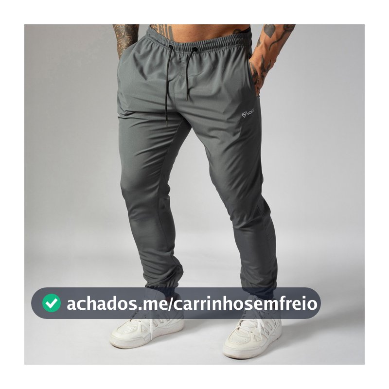 Calça Jogger Masculina de Tactel com Elastano Dry Fit Esportiva para Treino e Corrida