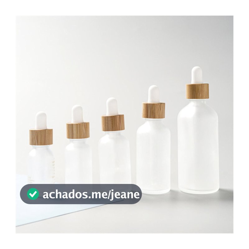 5ML-100ML Frasco Com Conta-Gotas De Vidro Fosco De Bambu , Frascos De Óleo Essencial Vazios Pipetas Puro , Tampa Maquiagem Viagem Container De Amostras Cosméticas