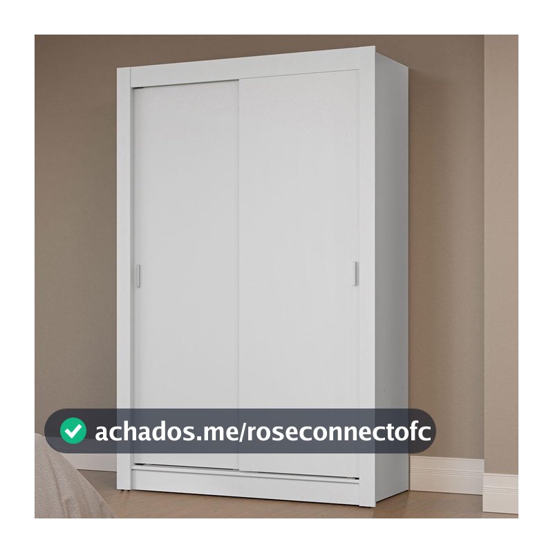 Guarda-Roupa Solteiro 2 Portas de Correr Branco Milano Madesa