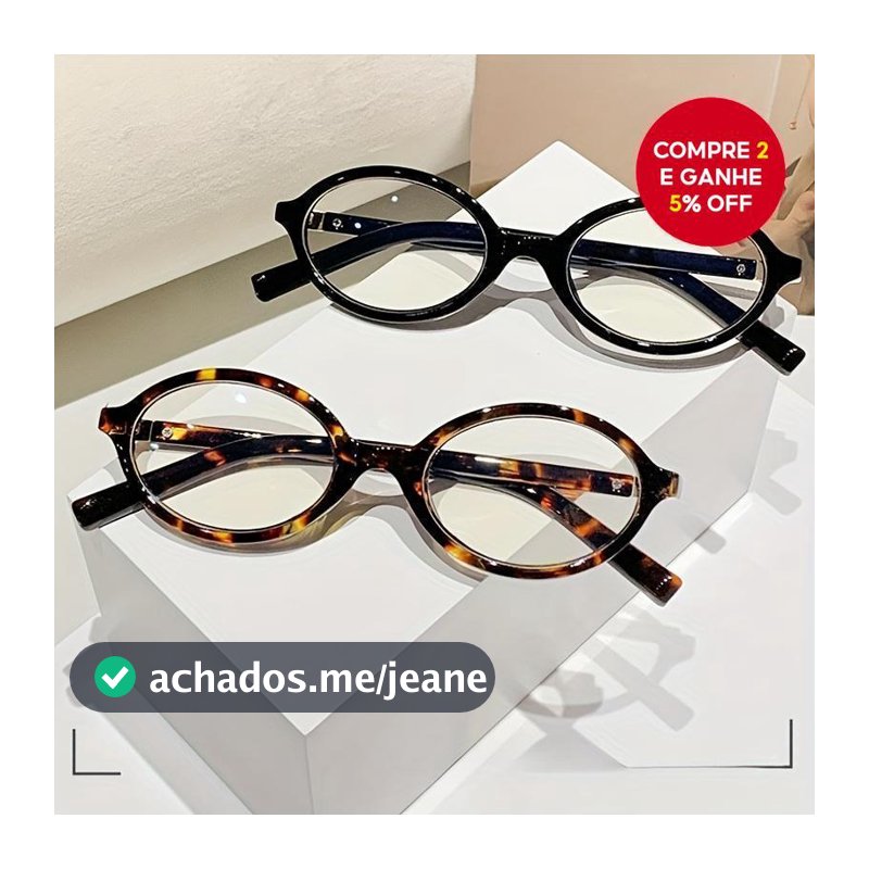 Óculos De Armação Oval Com Lente De PC De Bloqueio 1pcs 2pcs Da Moda