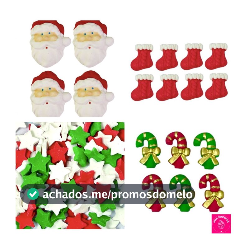 Confeitos de açúcar 100% comestíveis Natalinos Natal Sprinkles - Jady Confeitos
