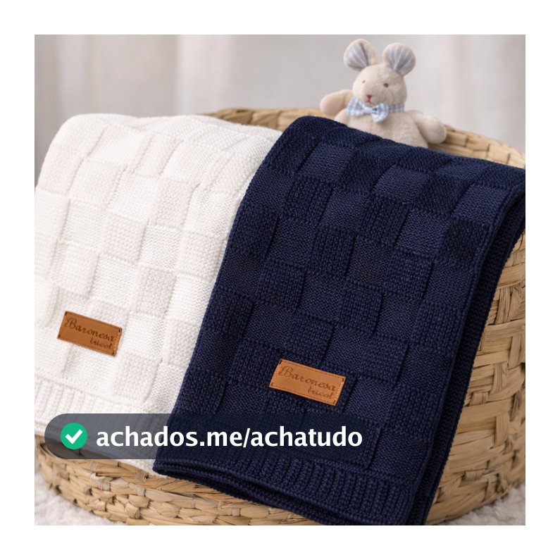 Kit 2 Manta Bebê Menina e Menino Tricot Maternidade Tricô Luxo Promoção Alta Qualidade