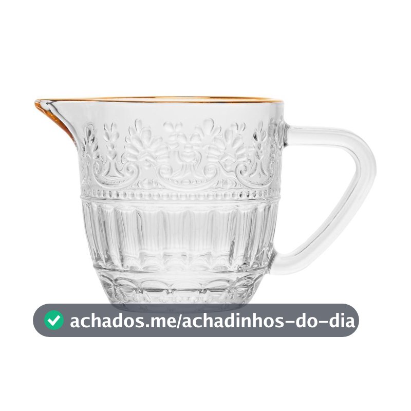 Leiteira Mauve com Fio de Ouro 230ml Cristal - Wolff