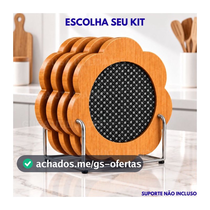 Kit Descansos de Panela em Bambu Resistente, Suporte Para Panelas Quentes, Utensílios de Cozinha, Protetor de Mesa