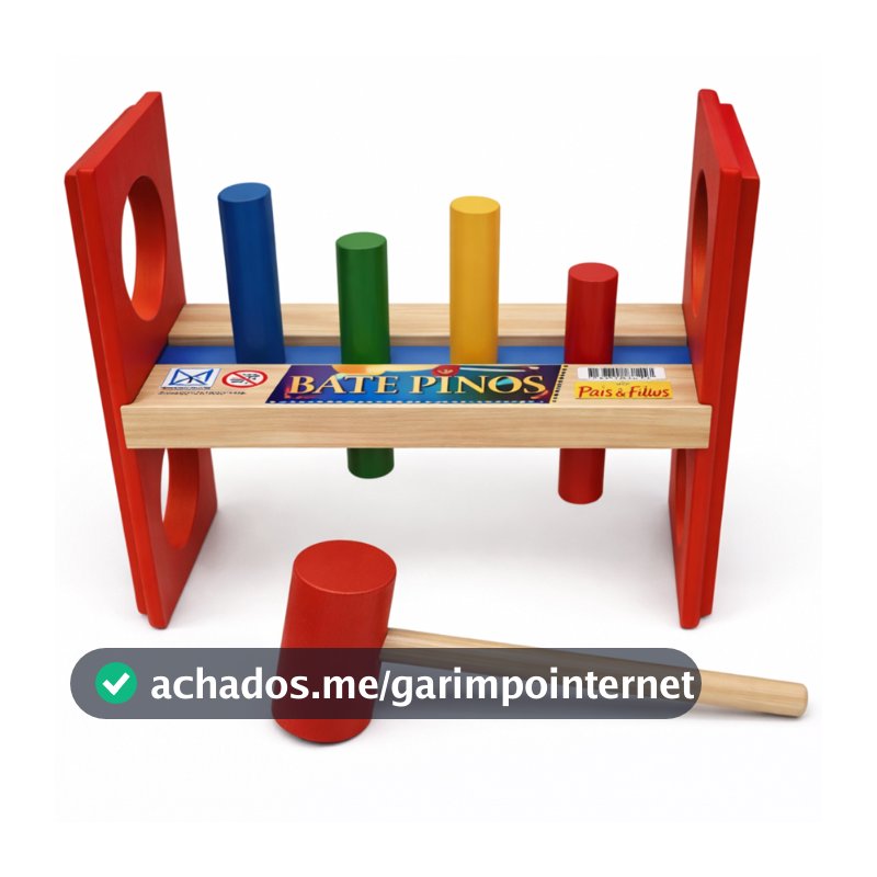 Jogo Bate Pinos Brinquedo Educativo Jott Play Grande Madeira Crianças Raciocínio Kids