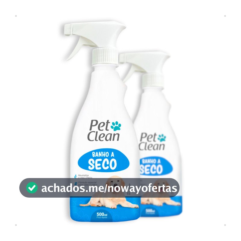 Kit 2 Banho a Seco Spray Sem Enxágue para Cachorro e Gato Pet Clean - 500ml
