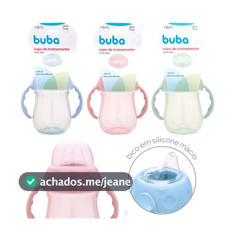 Copo de Treinamento com Alça +6 meses Bico de Silicone Buba Infantil Bebê