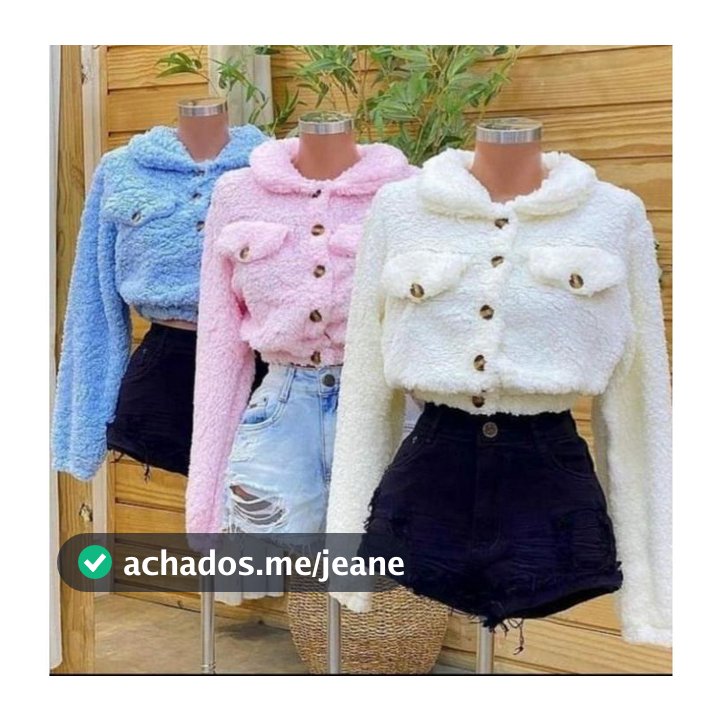Casaco cropped Feminino TEDDY Casaco de frio Pelo de Carneiro Lançamento Outono e Inverno