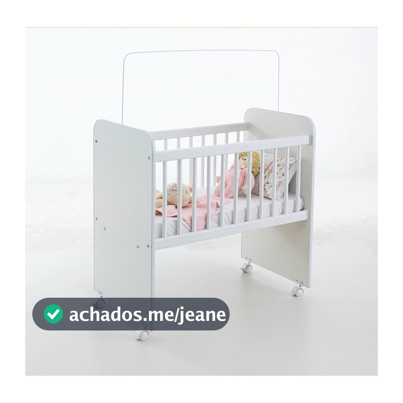 Mini Berço Com Colchão Rodinhas e Suporte de Mosquiteiro