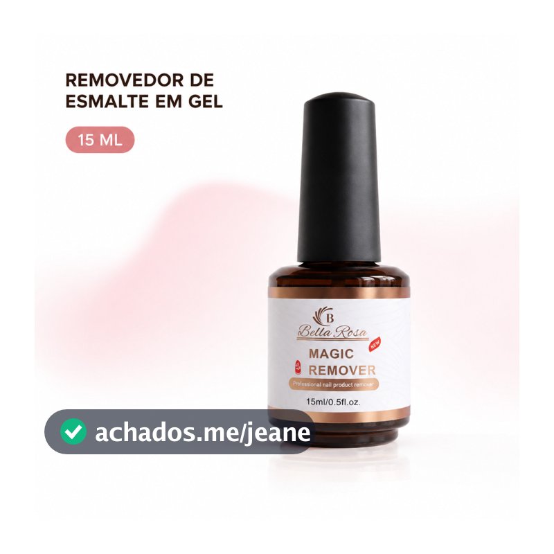 Removedor de Esmalte em Gel Magic Remover Bella Rosa 15Ml