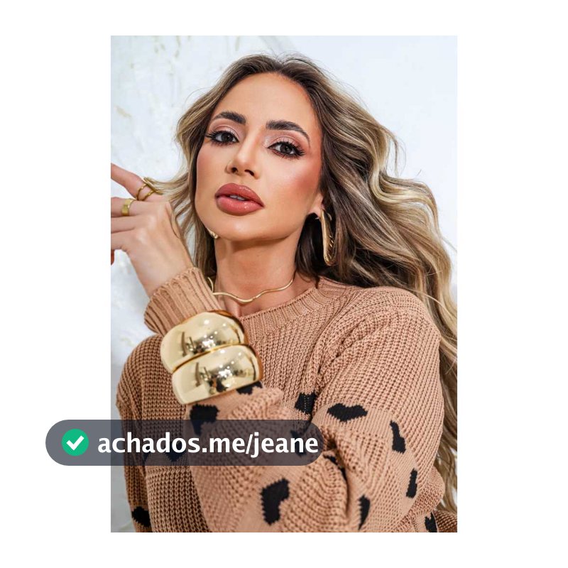 Blusa de Frio Feminina Estilosa Tricot Corações Roupa Feminina Elegante de Inverno