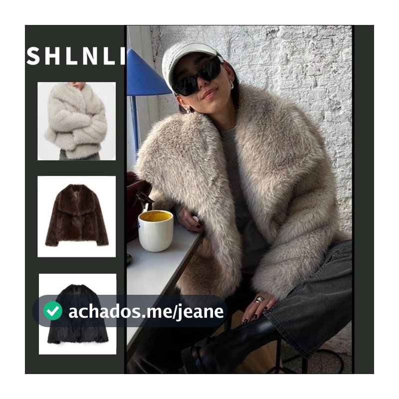Americano High Street Grosso Solto Casaco De Pele Para Outono Inverno Feminino Gola Grande Quente Curto Ins Estilo Jaque