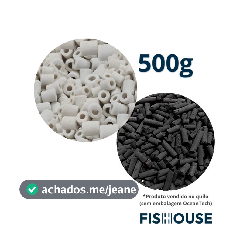 Mídia biológica - Mídia Cerâmica 250g + 250g Carvão Ativado Peletizado