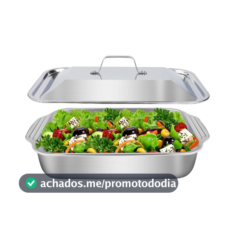 Assadeira De Aço Inoxidável Com Tampas , Antiderrapante , Resistente A Altas Temperaturas