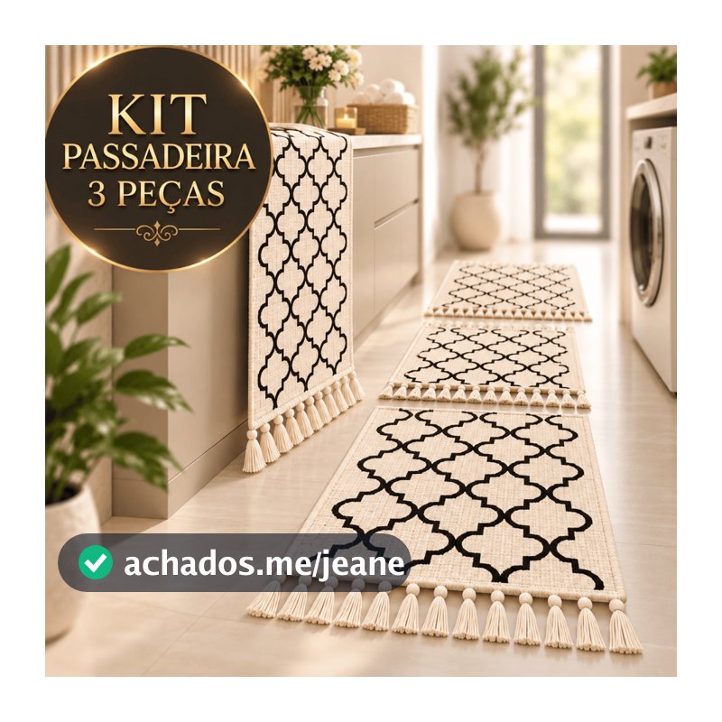 Kit Passadeira Cozinha 3 Peças Geométrica Tear Nozinho
