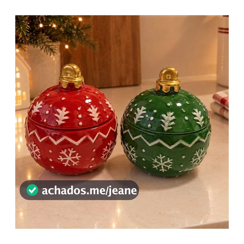 Porta Açúcar Com Tampa De Porcelana Açucareiro de Natal