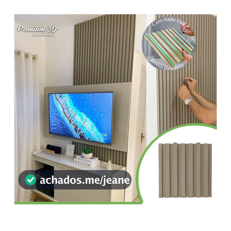 Kit 4m² Painel Ripado Fendi 30x30 - 44 peças | Anti-impacto | Autocolante