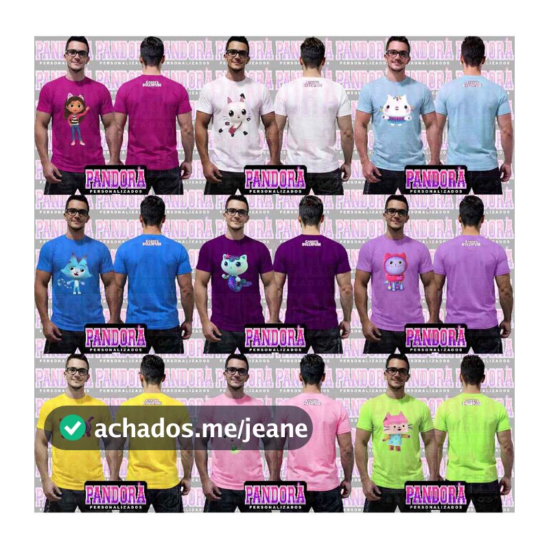 Camiseta A Casa Mágica da Gabby personagens animados e divertidos para crianças e adultos