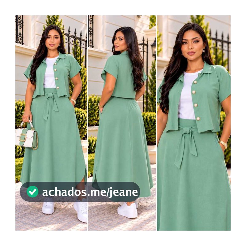 conjunto feminino moda feminino conjunto saia e blusa conjunto elegante moda evangelica