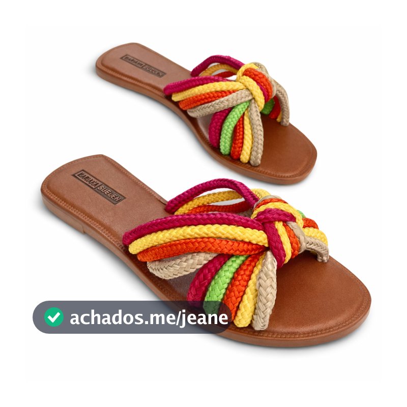 Rasteirinha Feminina Colorida Confortável Tiras Macias Moda Verão Antiderrapante 204
