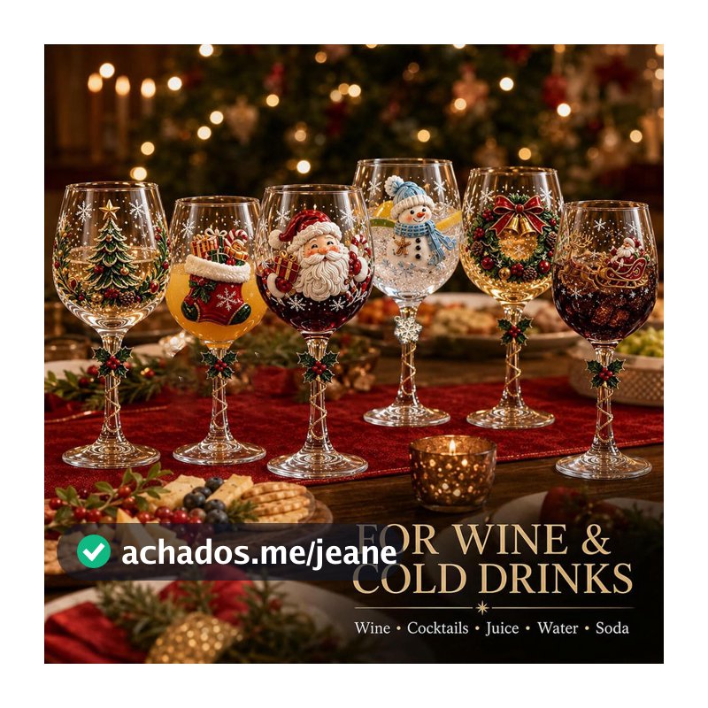 Cálice De Copo De Vinho De Arte De Natal Festivo Papai Noel Boneco De Neve Padrão De Meia De Rena Vidro Transparente Dec