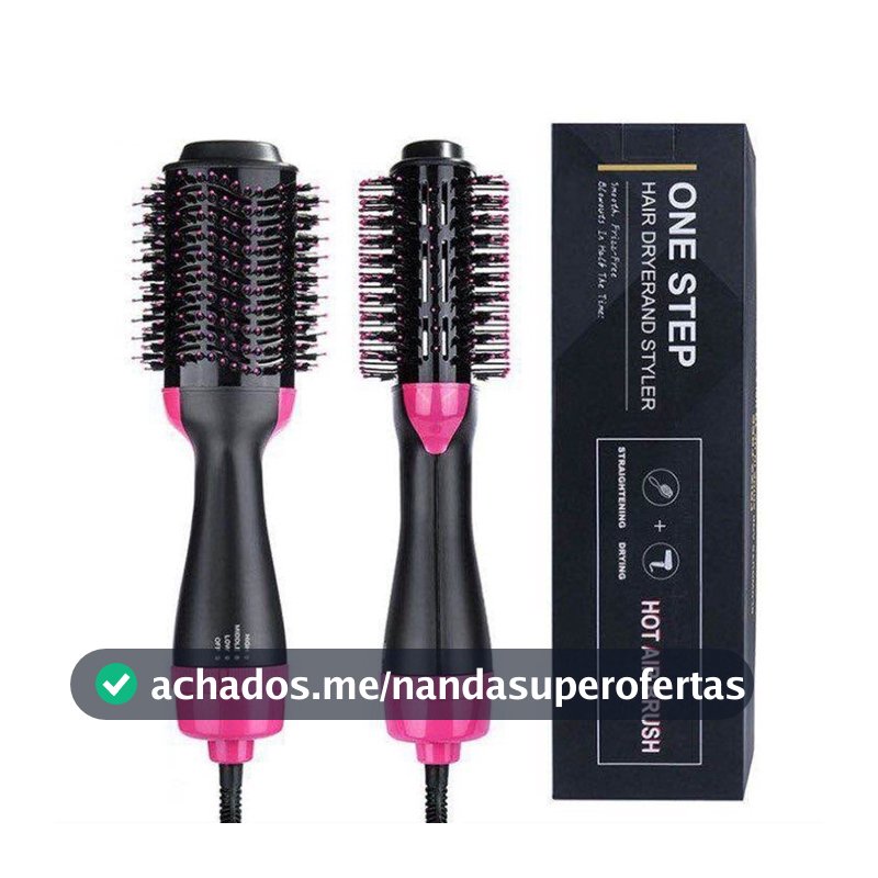 Escova Secadora e Alisadora 3 em 1 — 110V e 220v – Cabelos Lisos e Brilhantes em Minutos!