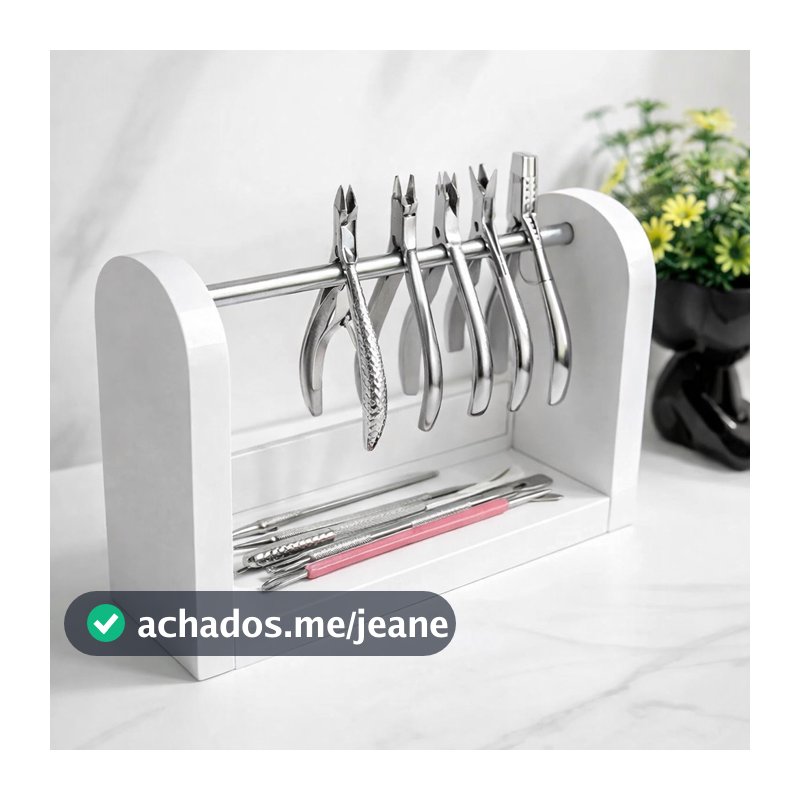 Porta Alicate Organizador Manicure - Suporte de Alicate MDF branco - Expositor Salão Nail Designer