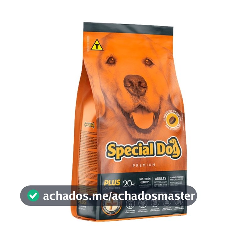 Ração Special Dog Plus 20Kg Para Cães Adultos Sabor Carne