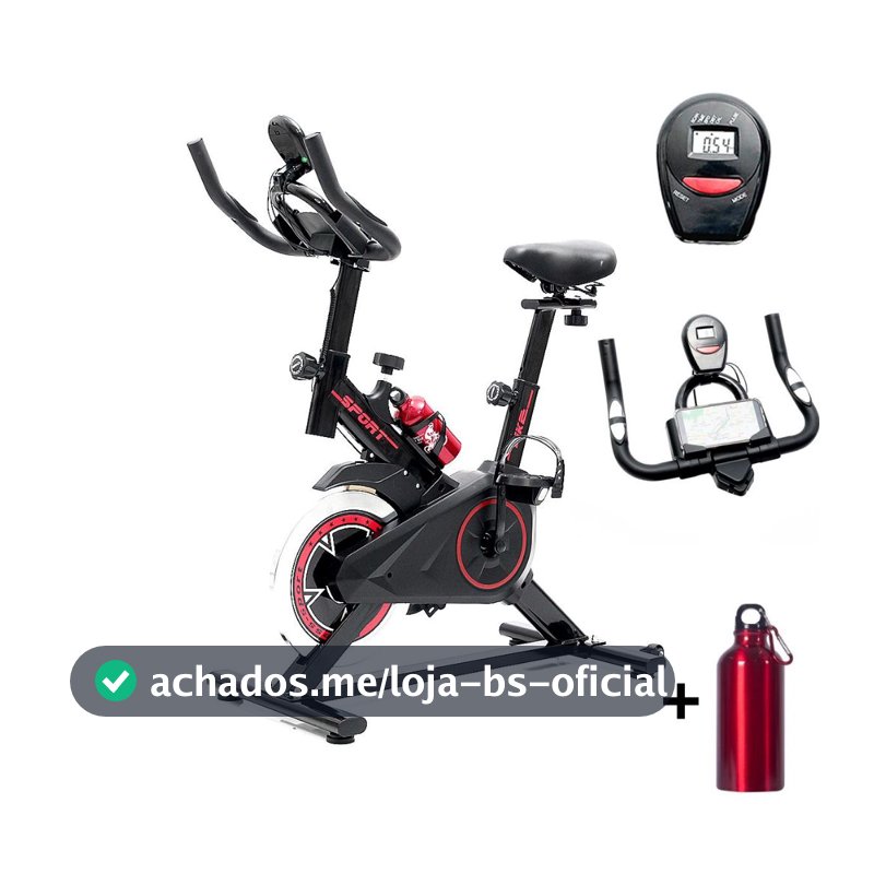 Bicicleta Ergometrica Spinning Academia Bike Fitness Profissional Monitor de Treino Garrafa de Agua
