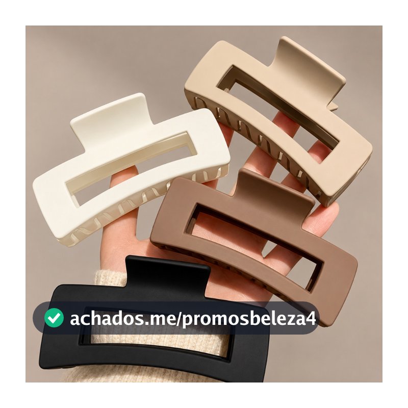 Presilha de Cabelo Piranha Grande Mola Forte 4 Cores