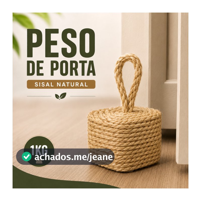 Batente de Porta Decorativo de Concreto e Sisal 1,2kg