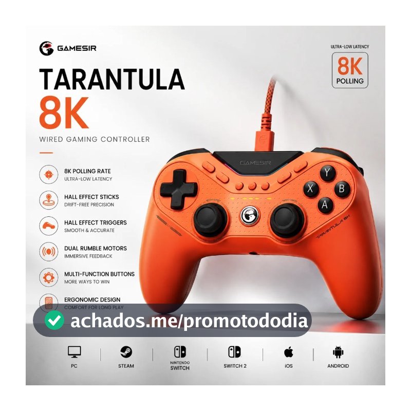 GameSir Tarântula 8K Controlador De Jogo Com Fio Layout Simétrico Gamepad Para PC Steam Switch iOS Xbox Suporte Gyro Sen
