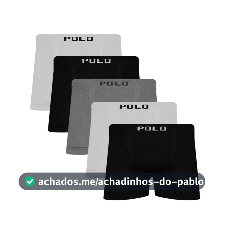 Kit 5 Cuecas Polo Star Boxer Microfibra Confortável Adulto Sortido