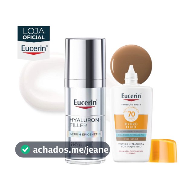 KIT EUCERIN Sérum Facial Anti-idade Epigenetic 30ml + Sun Protetor Solar Hydro Fluid Facial Cor Escura FPS70 50ml