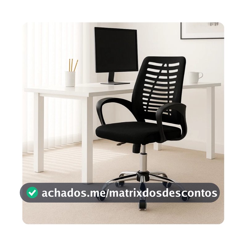Cadeira Escritório Ergonômica Encosto Tela Mesh Giratória Preta