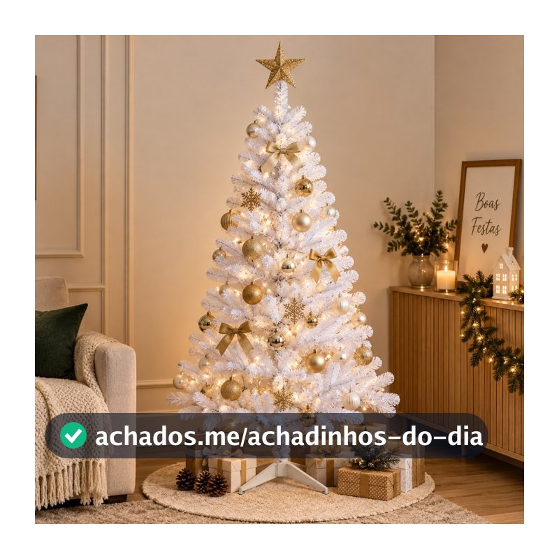 Árvore De Natal 1,50M Branca Decoração Natalina
