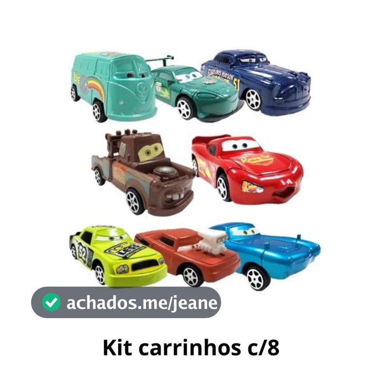 Kit com 6/8 Carrinhos Com e Sem Fricção Filme Carros Relâmpago Mcqueen Brinquedo Infantil Envio Imediato