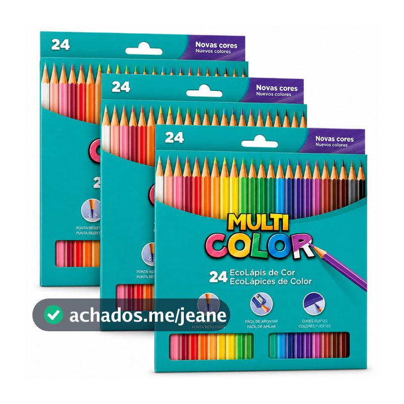 Kit 3 Caixas de Lapis De Cor 24 Cores Multicolor Faber Castell