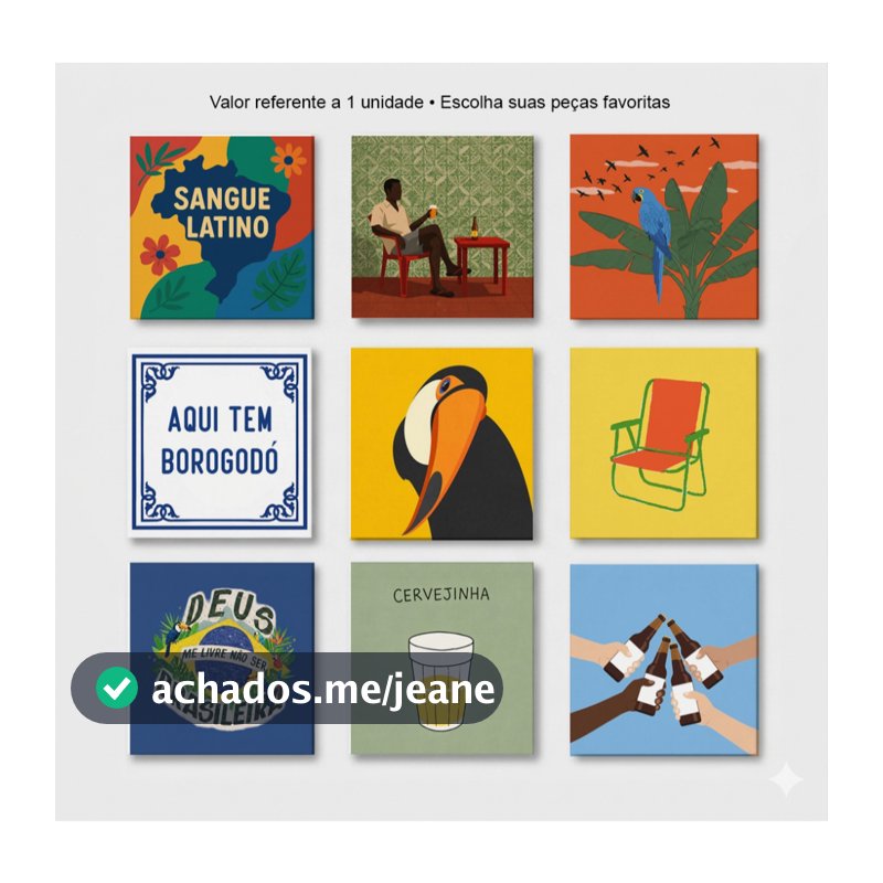 Azulejo Quadro Decorativo Brasilidades Brasil – Escolha Seus Favoritos | Cada Peça Vendida Separadamente