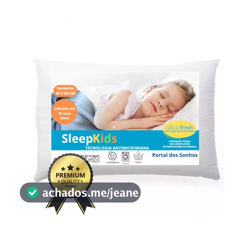 Travesseiro Infantil Criança Antisufocante Hipoalergênico 100% Confortável