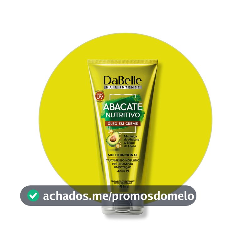 Oleo Creme Dabelle Abacate Nutritivo Maciez Fortalecimento 190ml