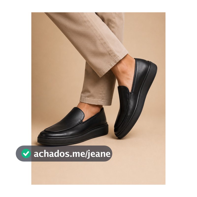 Loafer Masculino em Couro Forrado em Couro e Palmilha em Couro
