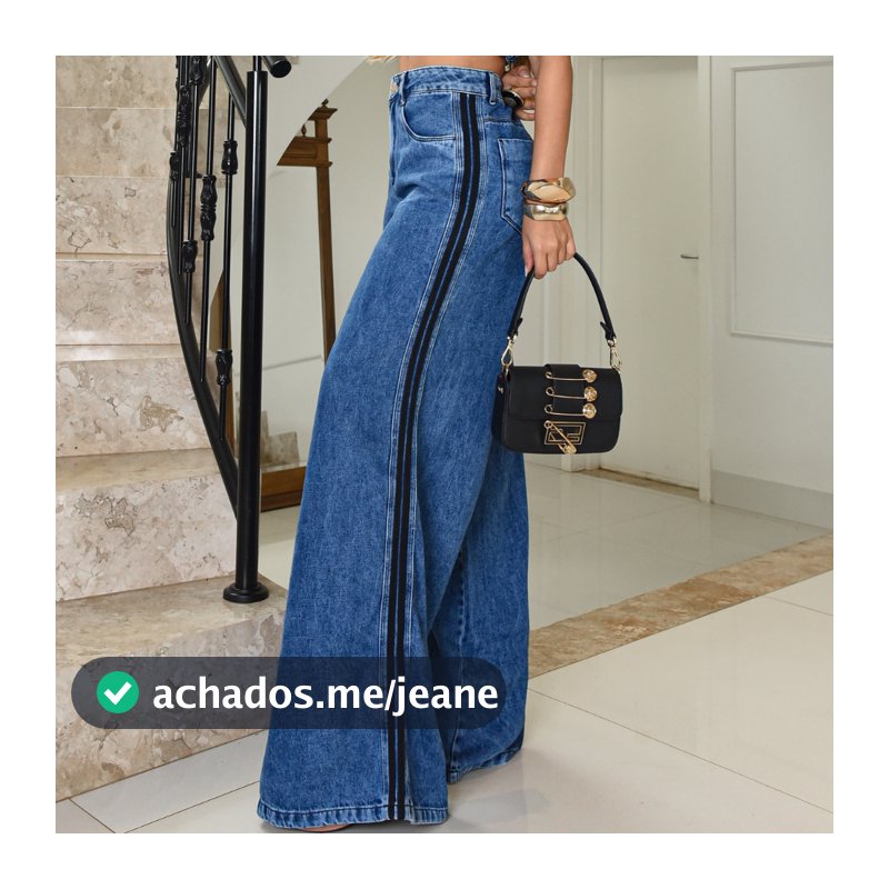 Calça wedi Leg Pantalona Boca de Sino Perna Larga Feminina Premium Cintura Alta Tendência Moda Luxo
