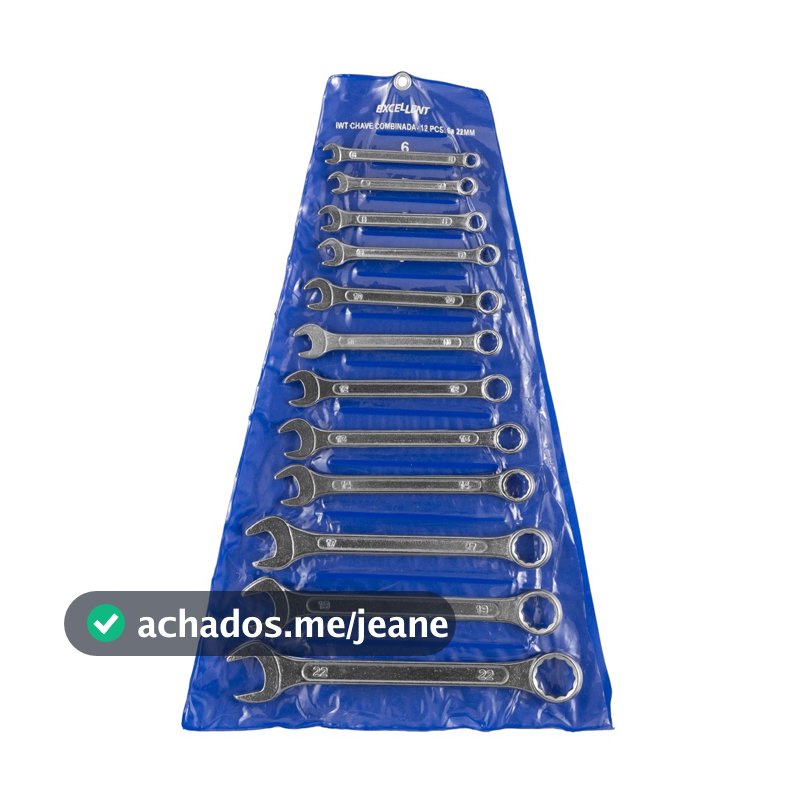 Jogo de Chave Combinada 6 a 22 mm Boca e Estrela com 12 Peças 1WT Eda/Excellent