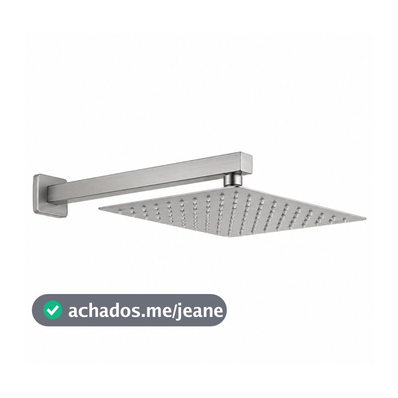 CHUVEIRO DUCHA PRATA INOX 304 QUADRADRO RETO/ARTICULADO