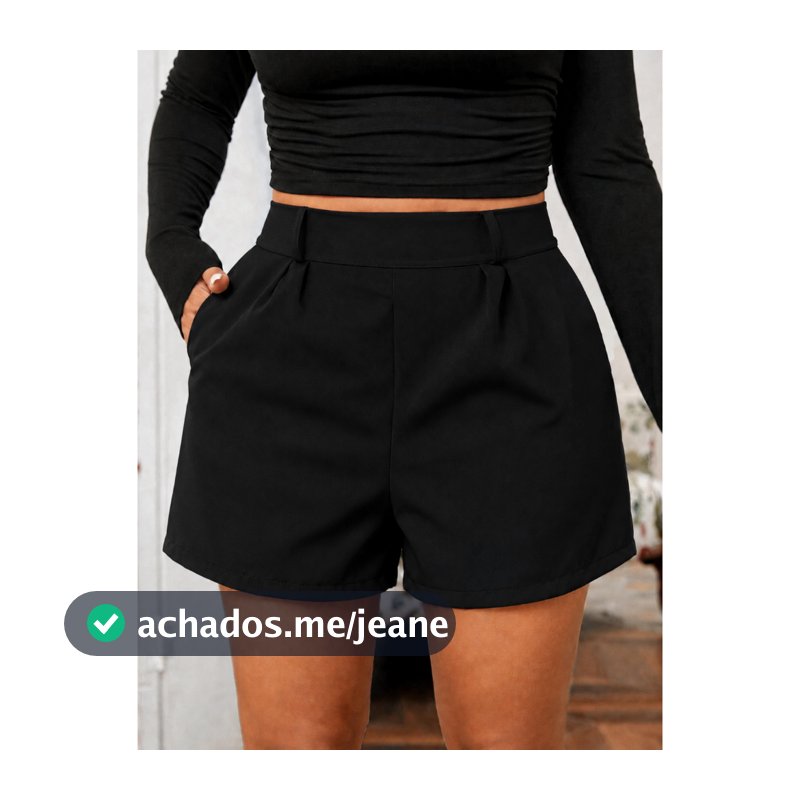 Short Plus Size Alfaiataria Feminino Social Trabalho Elegante Premium Cintura Alta Meio Cós com Elástico G1 G2 G3 G4